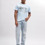 Men’s Blue Solid Cotton Round Neck Short Sleeve T-Shirt