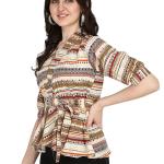 Women’s Printed Rayon Casual Top – Regular Fit, Half Sleeves, Stylish Western Wear