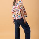 White Owl Printed 100% Cotton Summer Short Kurti for Jeans – Trendy Casual Wear for Women