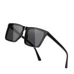 Retro Square Lightweight UV Protection Sunglasses – Unisex Classic Black Frame (Medium Size)