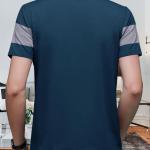 Men’s Polo Neck Regular Fit Half Sleeve Colorblocked T-Shirt – Soft, Breathable Teal Polycotton