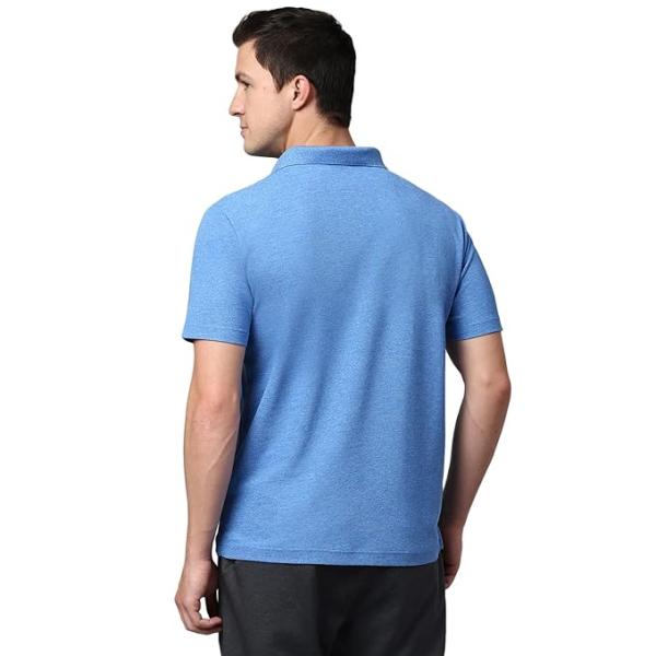 Men’s No-Button Performance Polo T-Shirt with UV Protection