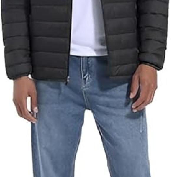 Men’s Premium Nylon Puffer Bomber Jacket – Winter Warm, Water-Resistant, Stylish Casual Biker Hoody