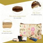 Traditional Embroidered Hand Purse Set for Women – 2 Pcs Floral Zip Pouch | Ethnic Ladies Wallet | Cream & Light Pink