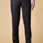 Men’s Black Checked Formal Trousers | Regular Fit Lycra Poly Viscose Stretch Pants