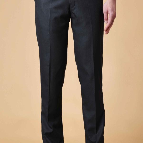 Men’s Black Checked Formal Trousers | Regular Fit Lycra Poly Viscose Stretch Pants