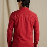 FriendsWells Men’s Solid Cotton Casual Shirt with Double Flap Pockets – Slim Fit, Full Sleeves (Plus Sizes Available)