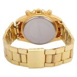 FriendsWells Luxury Gold Round Dial Diamond-Studded Analog Watch for Men | Premium Stainless Steel Strap | Royal Party Wear Wristwatch