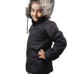 Girls Quilted Nylon Winter Hoodie Jacket – Full Sleeve Zip Closure | Jaykon