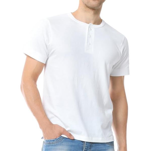 Men’s Premium Cotton Short-Sleeve Henley T-Shirt – Solid Color, Classic Regular Fit