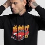 Men’s Oversized Back Print Hooded Sweatshirt – Full Sleeves, Kangaroo Pocket | Streetwear Edition