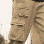 Men’s Regular Fit Low-Rise Cargo Pants | 100% Cotton | Full-Length Drawstring Waist Cargo