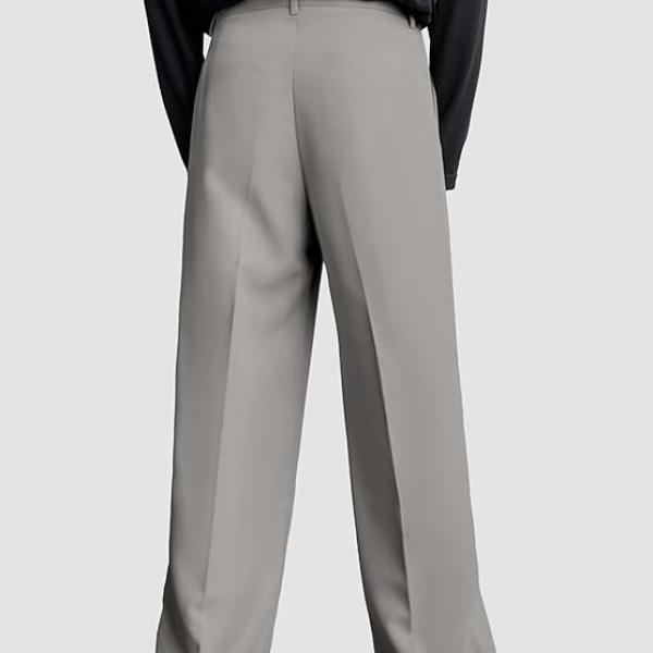 Men’s Loose Fit Korean-Style Stretchable Pants | Lightweight Polyester Blend | Breathable & Wrinkle-Resistant